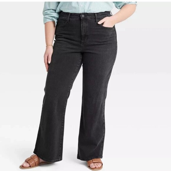Universal Thread | High-Rise Comfort Stretch Flare Jeans In Black - Picture 14 of 14